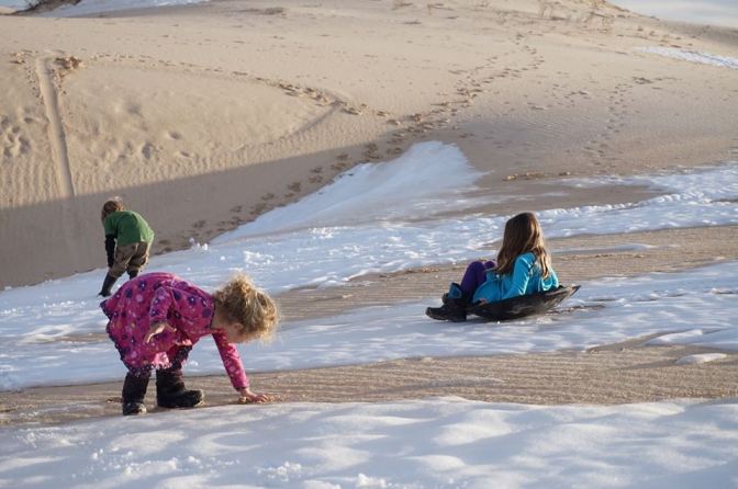 Sand:Snow sledding